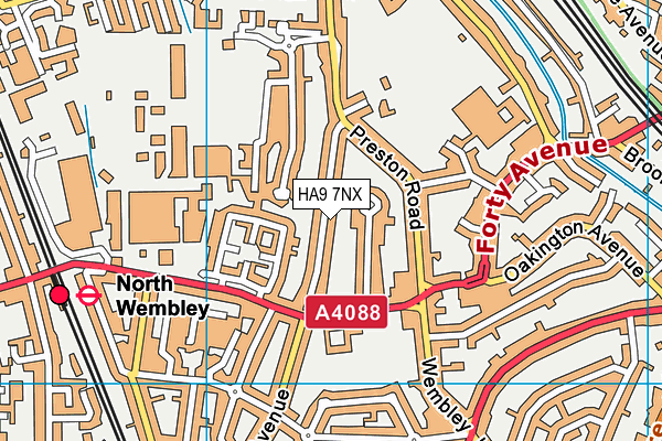 HA9 7NX map - OS VectorMap District (Ordnance Survey) HA9 7NX map - OS VectorMap District (Ordnance Survey)