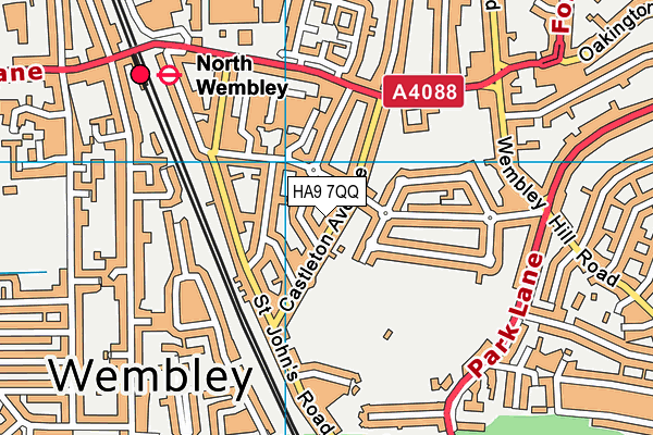 HA9 7QQ map - OS VectorMap District (Ordnance Survey) HA9 7QQ map - OS VectorMap District (Ordnance Survey)