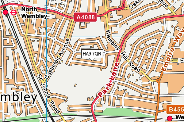 HA9 7QR map - OS VectorMap District (Ordnance Survey)