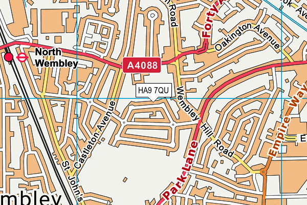 HA9 7QU map - OS VectorMap District (Ordnance Survey) HA9 7QU map - OS VectorMap District (Ordnance Survey)