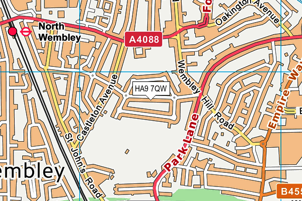 HA9 7QW map - OS VectorMap District (Ordnance Survey) HA9 7QW map - OS VectorMap District (Ordnance Survey)