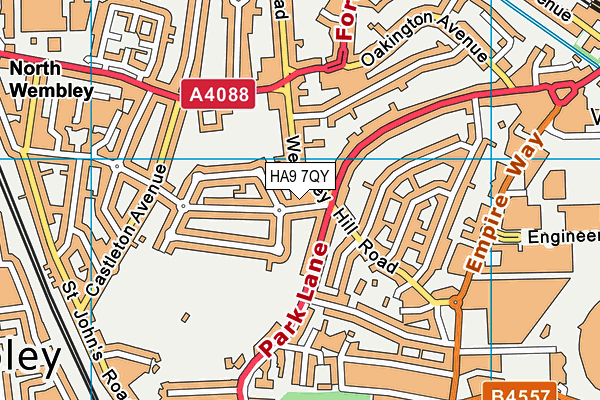HA9 7QY map - OS VectorMap District (Ordnance Survey) HA9 7QY map - OS VectorMap District (Ordnance Survey)