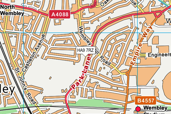 HA9 7RZ map - OS VectorMap District (Ordnance Survey) HA9 7RZ map - OS VectorMap District (Ordnance Survey)