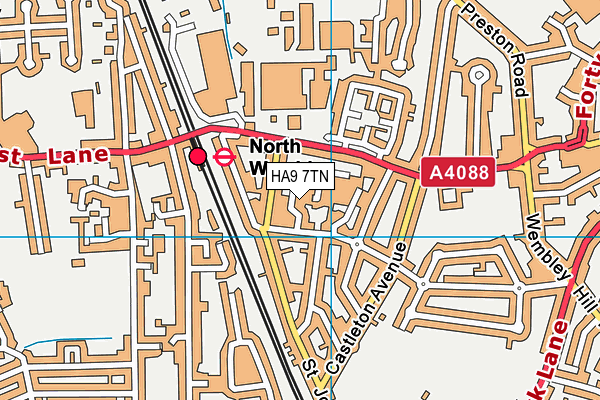 HA9 7TN map - OS VectorMap District (Ordnance Survey) HA9 7TN map - OS VectorMap District (Ordnance Survey)