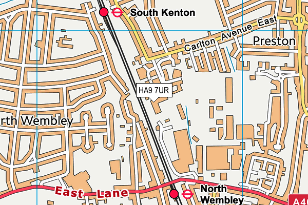 HA9 7UR map - OS VectorMap District (Ordnance Survey) HA9 7UR map - OS VectorMap District (Ordnance Survey)