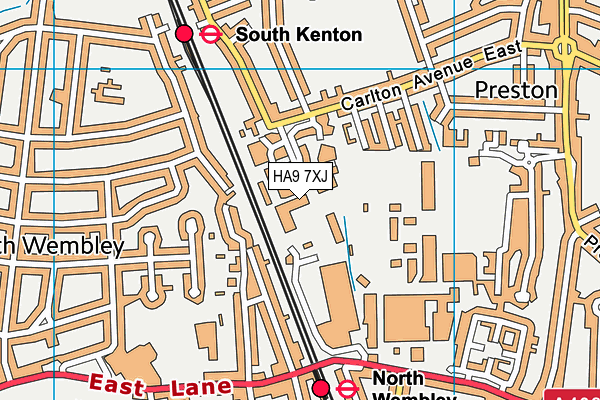 HA9 7XJ map - OS VectorMap District (Ordnance Survey) HA9 7XJ map - OS VectorMap District (Ordnance Survey)
