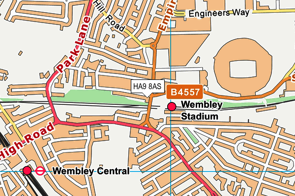 HA9 8AS map - OS VectorMap District (Ordnance Survey)