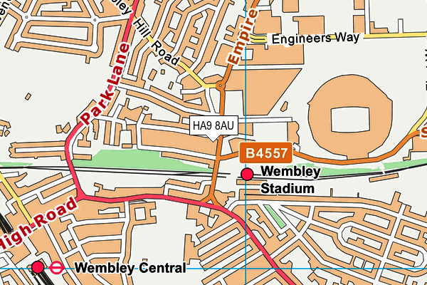 HA9 8AU map - OS VectorMap District (Ordnance Survey) HA9 8AU map - OS VectorMap District (Ordnance Survey)