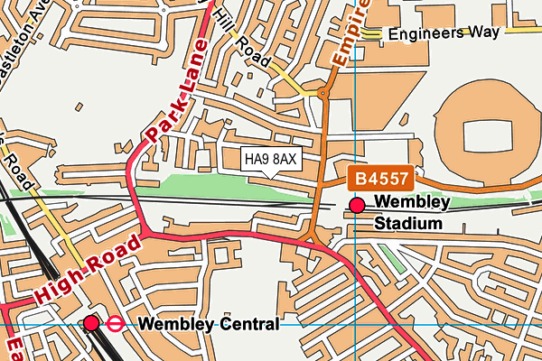 HA9 8AX map - OS VectorMap District (Ordnance Survey) HA9 8AX map - OS VectorMap District (Ordnance Survey)