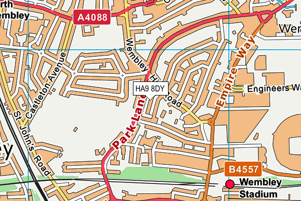 HA9 8DY map - OS VectorMap District (Ordnance Survey) HA9 8DY map - OS VectorMap District (Ordnance Survey)