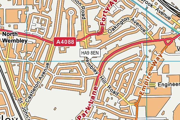 HA9 8EN map - OS VectorMap District (Ordnance Survey) HA9 8EN map - OS VectorMap District (Ordnance Survey)