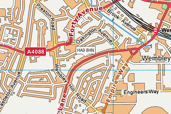 HA9 8HN map - OS VectorMap District (Ordnance Survey)