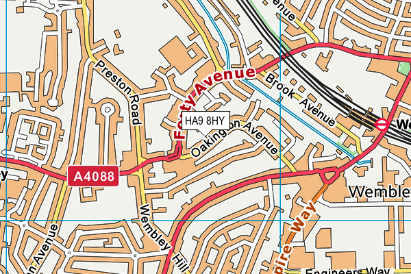 HA9 8HY map - OS VectorMap District (Ordnance Survey) HA9 8HY map - OS VectorMap District (Ordnance Survey)