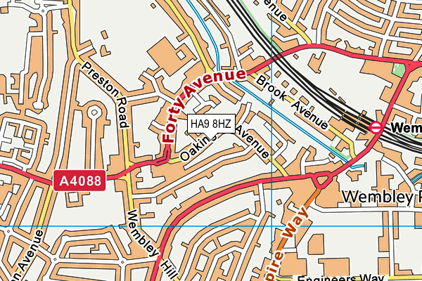 HA9 8HZ map - OS VectorMap District (Ordnance Survey) HA9 8HZ map - OS VectorMap District (Ordnance Survey)