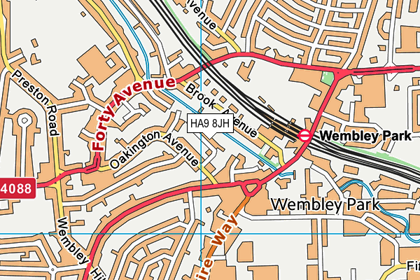 HA9 8JH map - OS VectorMap District (Ordnance Survey) HA9 8JH map - OS VectorMap District (Ordnance Survey)