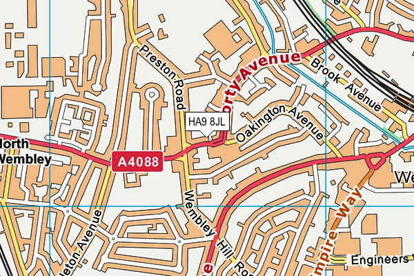 HA9 8JL map - OS VectorMap District (Ordnance Survey) HA9 8JL map - OS VectorMap District (Ordnance Survey)