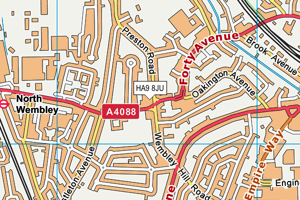 HA9 8JU map - OS VectorMap District (Ordnance Survey) HA9 8JU map - OS VectorMap District (Ordnance Survey)