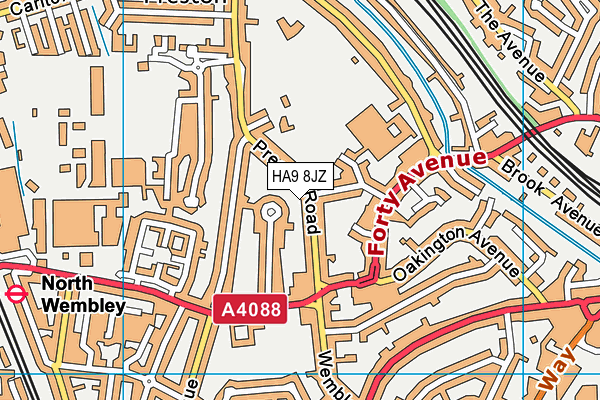 HA9 8JZ map - OS VectorMap District (Ordnance Survey) HA9 8JZ map - OS VectorMap District (Ordnance Survey)