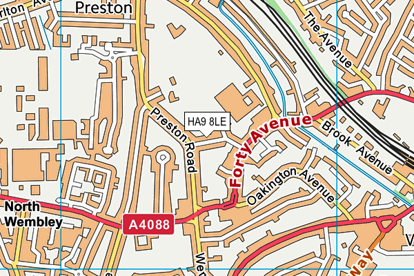HA9 8LE map - OS VectorMap District (Ordnance Survey) HA9 8LE map - OS VectorMap District (Ordnance Survey)
