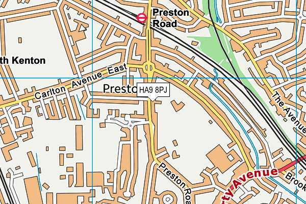 HA9 8PJ map - OS VectorMap District (Ordnance Survey)
