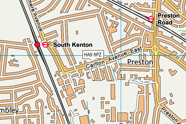 HA9 8PZ map - OS VectorMap District (Ordnance Survey) HA9 8PZ map - OS VectorMap District (Ordnance Survey)