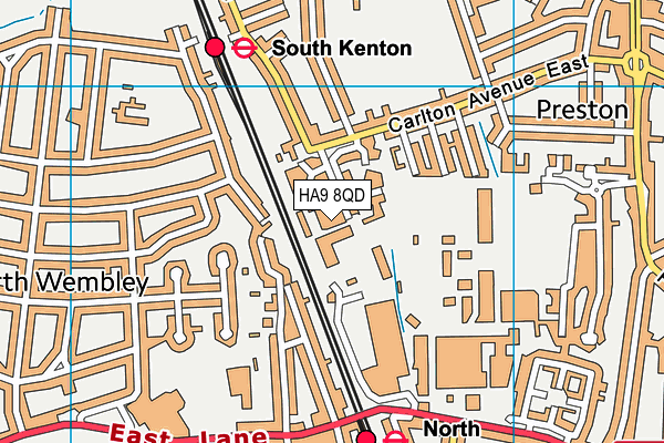 HA9 8QD map - OS VectorMap District (Ordnance Survey) HA9 8QD map - OS VectorMap District (Ordnance Survey)