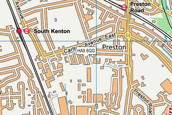 HA9 8QG map - OS VectorMap District (Ordnance Survey)