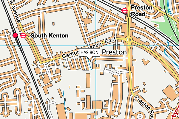 HA9 8QN map - OS VectorMap District (Ordnance Survey)