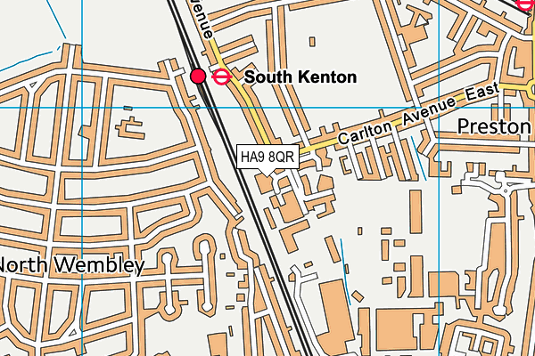 HA9 8QR map - OS VectorMap District (Ordnance Survey)