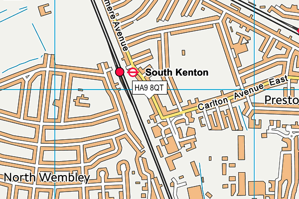 HA9 8QT map - OS VectorMap District (Ordnance Survey)