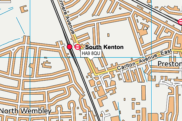 HA9 8QU map - OS VectorMap District (Ordnance Survey)