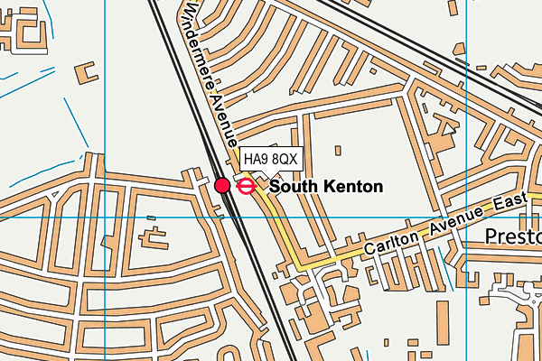 HA9 8QX map - OS VectorMap District (Ordnance Survey)