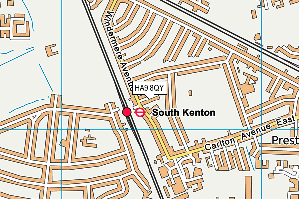 HA9 8QY map - OS VectorMap District (Ordnance Survey)