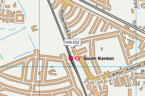 HA9 8QZ map - OS VectorMap District (Ordnance Survey)