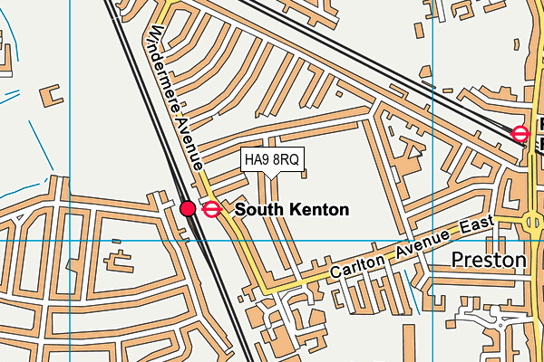 HA9 8RQ map - OS VectorMap District (Ordnance Survey)