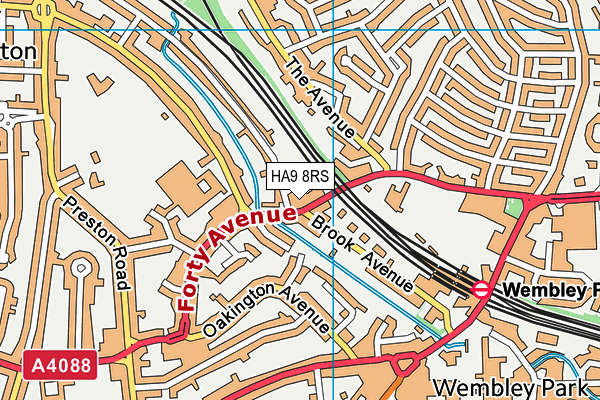 HA9 8RS map - OS VectorMap District (Ordnance Survey)