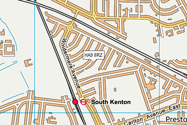 HA9 8RZ map - OS VectorMap District (Ordnance Survey) HA9 8RZ map - OS VectorMap District (Ordnance Survey)