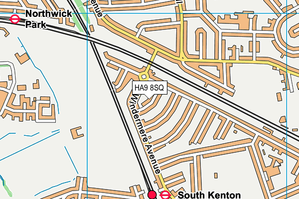 HA9 8SQ map - OS VectorMap District (Ordnance Survey) HA9 8SQ map - OS VectorMap District (Ordnance Survey)