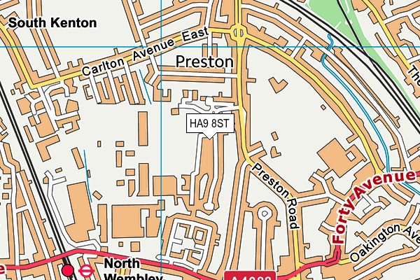HA9 8ST map - OS VectorMap District (Ordnance Survey)