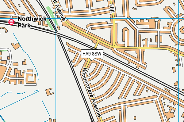 HA9 8SW map - OS VectorMap District (Ordnance Survey) HA9 8SW map - OS VectorMap District (Ordnance Survey)