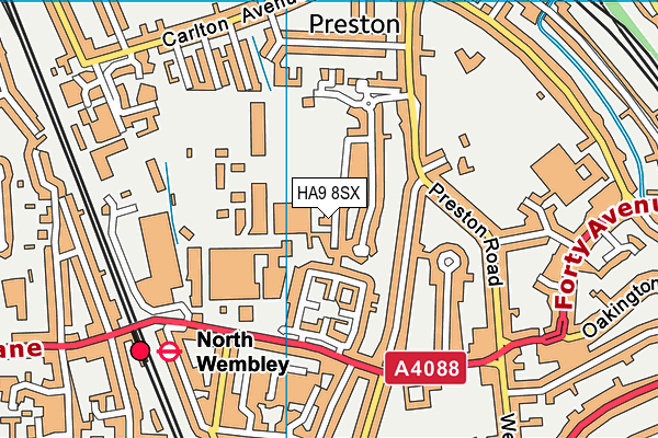 HA9 8SX map - OS VectorMap District (Ordnance Survey)