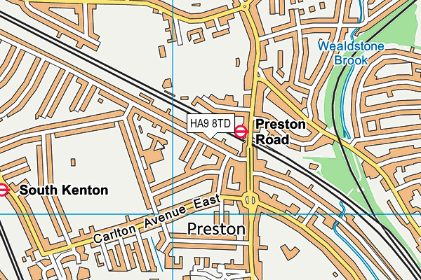 HA9 8TD map - OS VectorMap District (Ordnance Survey)
