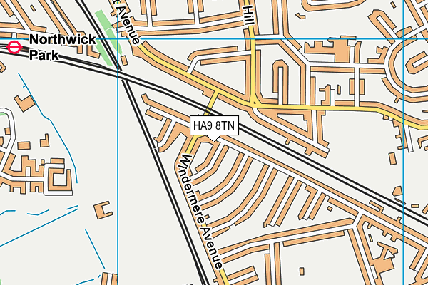 HA9 8TN map - OS VectorMap District (Ordnance Survey) HA9 8TN map - OS VectorMap District (Ordnance Survey)