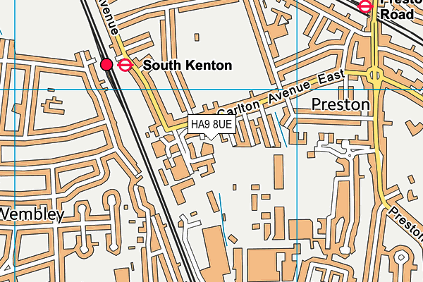 HA9 8UE map - OS VectorMap District (Ordnance Survey) HA9 8UE map - OS VectorMap District (Ordnance Survey)