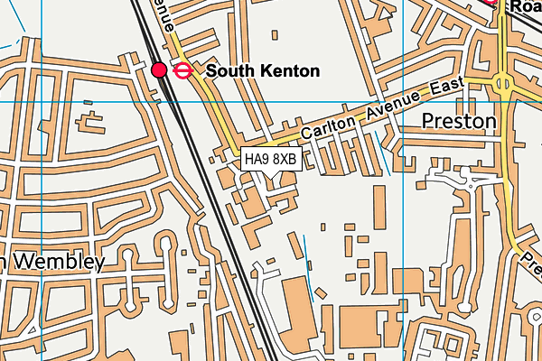 HA9 8XB map - OS VectorMap District (Ordnance Survey)
