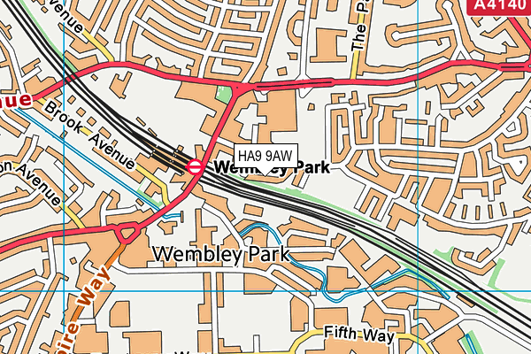 HA9 9AW map - OS VectorMap District (Ordnance Survey) HA9 9AW map - OS VectorMap District (Ordnance Survey)