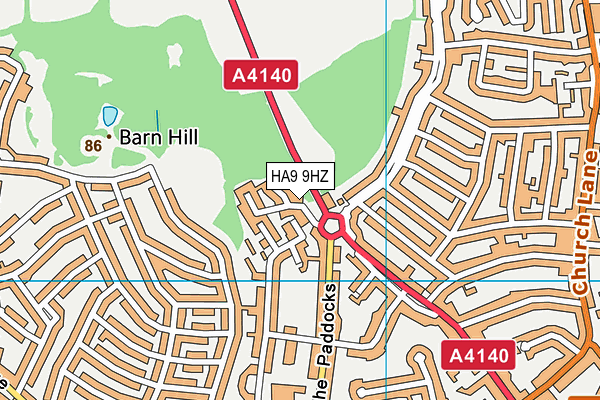 HA9 9HZ map - OS VectorMap District (Ordnance Survey)