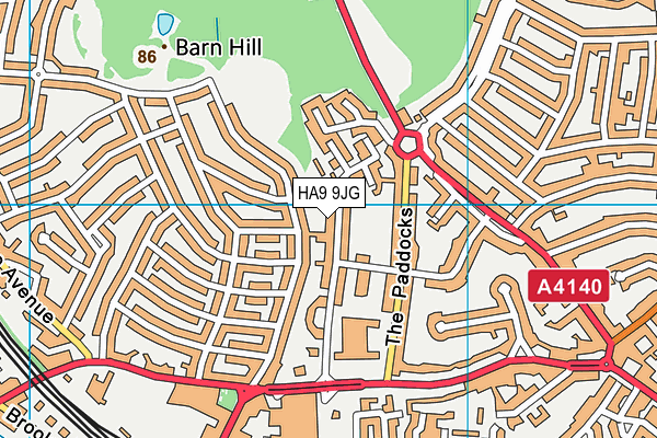 HA9 9JG map - OS VectorMap District (Ordnance Survey) HA9 9JG map - OS VectorMap District (Ordnance Survey)