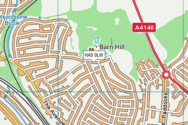 HA9 9LW map - OS VectorMap District (Ordnance Survey) HA9 9LW map - OS VectorMap District (Ordnance Survey)