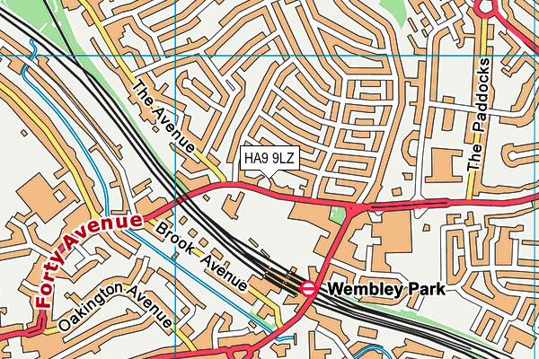 HA9 9LZ map - OS VectorMap District (Ordnance Survey)